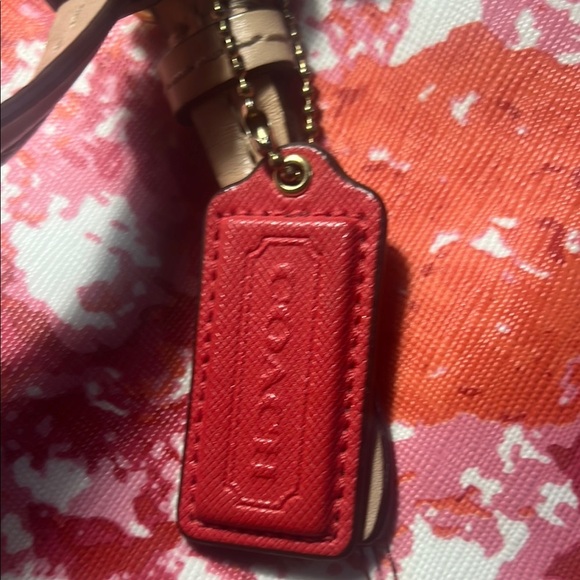 Coach Floral Zip Red and Pink Floral Tote - Picture 3 of 4